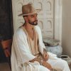 Boho Poncho For Men Mens Beach Robe Handmade