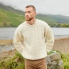 Men's Merino Wool Aran Sweater: Traditional Irish Fisherman Knit