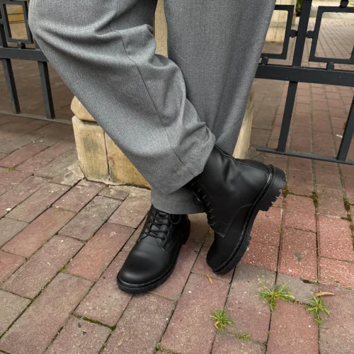 Handmade Crazy Horse Leather Ankle Boots Unisex Vintage